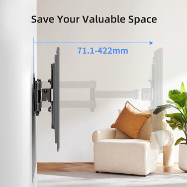 Кріплення для телевізора Suptek TV-Wandhalterung 13-42 дюйми, поворотне, нахильне, чорне, до 20 кг, VESA 200x200 MM, MA1345