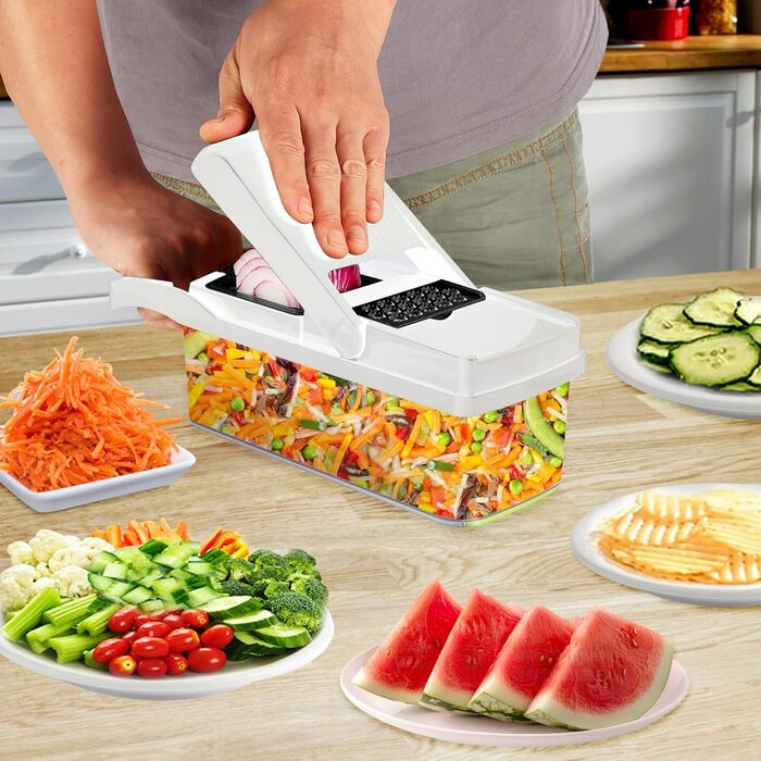 Мультиінструмент для овочів Nu Desire 26-в-1: слайсер, тертка, кубик-різак, спіралізатор, для овочів, фруктів, моркви, цибулі