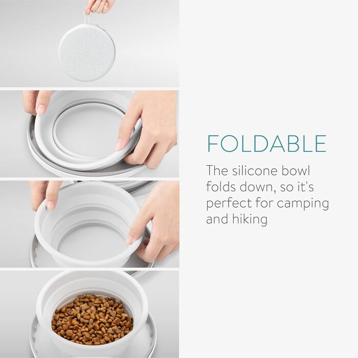 Набір мисок для собак та котів Navaris: 2 складні миски з силікону + сумка