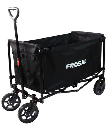 Фросал Візок для собак Бруно, чорний, складний | Транспортний візок для собак з легким доступом