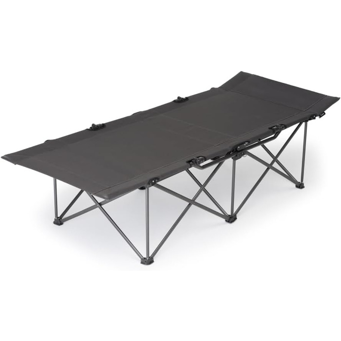 Розкладне ліжко для кемпінгу Qeedo Quick Jimmy - стабільне, 210 x 81 см, до 150 кг, сірий