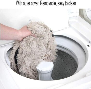 Кругле ліжко для собак та котів Haoye, м'яке, плюшеве, Ø 60 см, 7 розмірів, бежеве