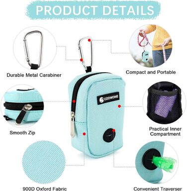 Сумка для ласощів та пакетиків для вигулу собак COOWONE, рожева (міні)