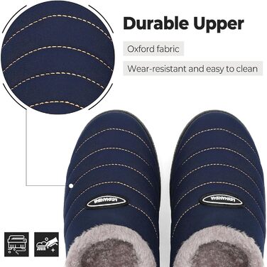 Тапочки халатні зимові Mishansha для чоловіків та жінок, теплі, з плюшевою підкладкою, розмір 35-47, зелені (темно-сині, 43 EU)