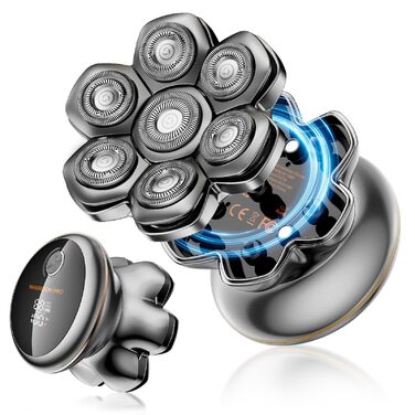 MAXGROOM 7D Glatzen Rasierer Herren - Електрична бритва для гоління голови, срібляста, акумуляторна (1400mAh), водонепроникна IPX6, Type-C