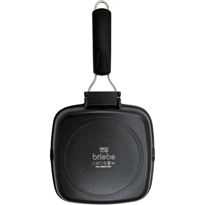 Гриль-сковорода Brieve Black Titanium індукційна, алюмінієва, з антипригарним покриттям, складана, 20x20 см