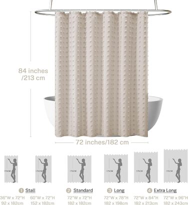 Штора для ванної кімнати Boho в стилі кантрі, тканинна, натуральних кольорів, 183 x 213 см, з гачками, набір, для ванної кімнати