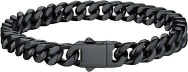 Чоловіча ланцюжок Panzerkette Miami з нержавіючої сталі Bestyle, 19/21/23 см, 5/7/9/12.5 мм, з подарунковою коробкою, чорний колір