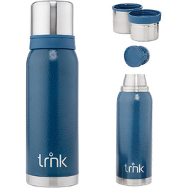 Термос для напоїв TRNK Arktis 2, 1200 мл, нержавіюча сталь, BPA-free, зберігає тепло 32 години, з 2 кришками-чашками, для відпочинку на природі, миється в посудомийній машині (гірське блакитний)