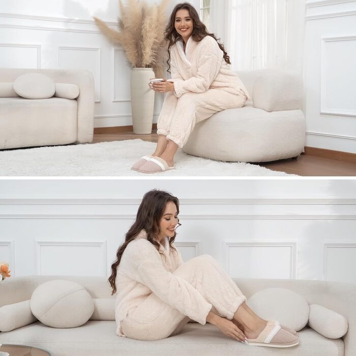 Жіночі халапи Xnova з плюшу, м'які та зручні, з піною пам'яті, антиковзаючі, теплі зимові халапи (Хакі, 42/43 EU)