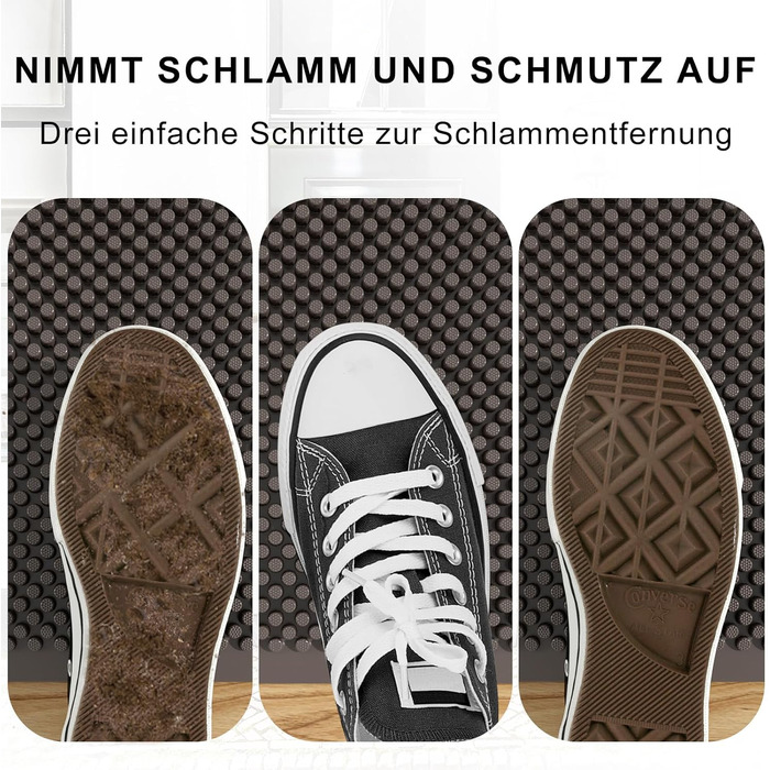 Килимок для порогу Fowooyeen з силікону, 43x76 см, коричневий - антиковзаюча, миюча, для дому та вулиці