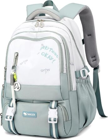 Шкільний рюкзак для підлітка, 36L, для дівчаток 3-9 клас, великий стильний рюкзак для ноутбука 16 дюймів, повсякденний, сумісний з візком (світло-блакитний)