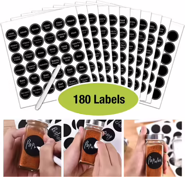 edihome Spice Rack, 24 Spice Jars, 3-Tier Organizer with Metal Frame, with Labels, Individual Lids, and Dispensers (Model 1)