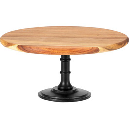 Дерев'яний етажерка/підставка для тортів та капкейків E-ROOM TREND | 1 ярус | з дубовим цоколем | для вечірок, дня народження, дитячого свята