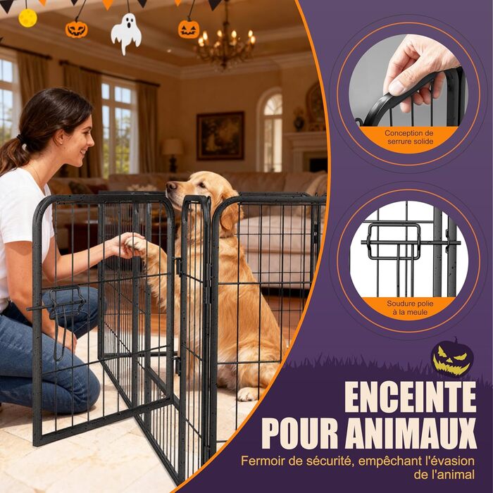 Металевий вольєр для цуценят та собак, загін для вигулу, 12-ти частинний забір, висота 60 см