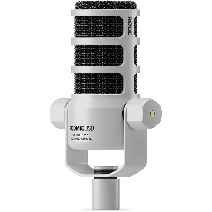 Rode PodMic USB/XLR Динамічний мікрофон для подкастів, білий + стійка keepdrum MS032