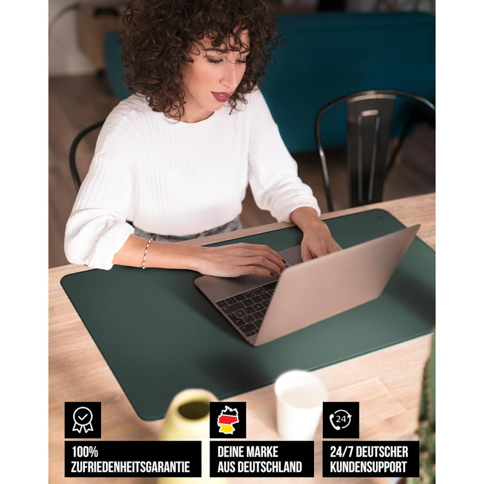 Підкладка для столу MYMIND® 80x40 см - XXL килимок для миші з преміум-шкіри PU, водонепроникна, для дому та офісу