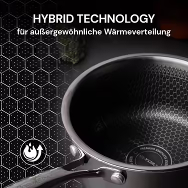 ROSMARINO HexaPro 3.0 28 cm Stainless Steel Frying Pan - High-quality non-stick coating, oven-safe - Ideal for versatile cooking (Pan, 24cm)