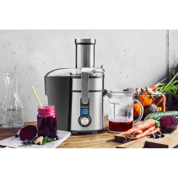 Центрифужна соковижималка Gastroback 40151 Design Multi Juicer Digital, 1300 Вт, XXL завантажувальний отвір 84 мм, 5 швидкостей