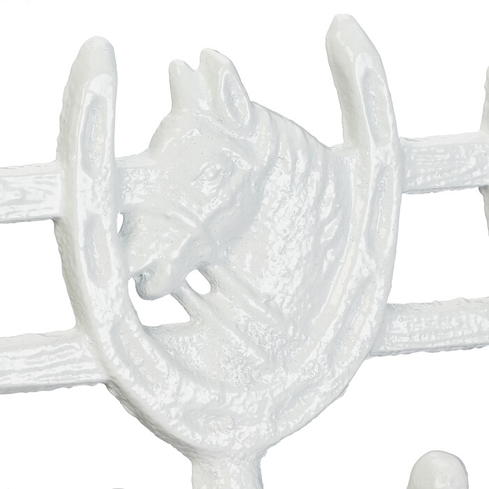 Relaxdays White Coat Rack with Horse Design