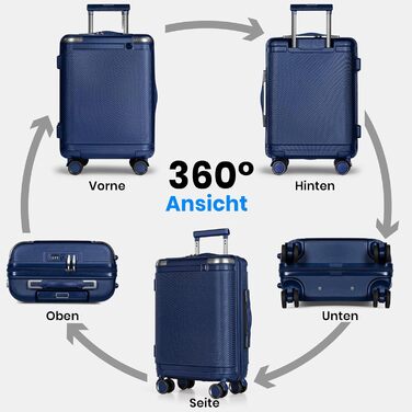 Набір валіз Tavoxda 3 шт. з TSA-замком, з регульованою ручкою, великі валізи, набір для подорожей для жінок та чоловіків (1 шт, темно-синій)