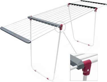 Сушарка для білизни Relaxdays розкладна, залізна, 18.2 м, біла - надійний та міцний сушарка для одягу