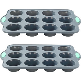 To encounter Silicone Muffin Tins, 2-Pack 12-Cup, Non-Stick Baking Pans, BPA-Free Muffin Tin with Metal-Reinforced Frame for Added Stability