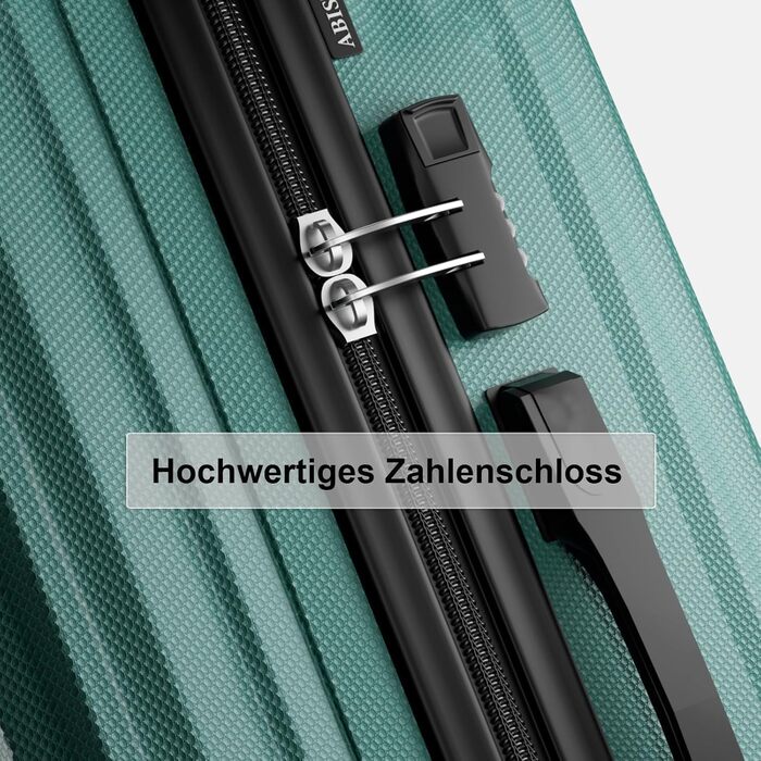 Чемодан 3-секційний, з твердим корпусом, темно-зелений (L)