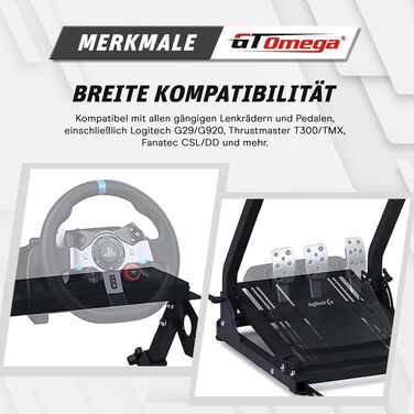 Тримач для ігрового керма GT OMEGA для Logitech G29 G923 G920, Thrustmaster T500 RS, Fanatec Clubsport та КПП TH8A — Регульована стійка для PS4, Xbox, PC