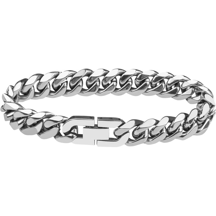 Браслет чоловічий Flintronic з нержавіючої сталі, ланцюгова броня, 10 мм, 21 см, срібляний