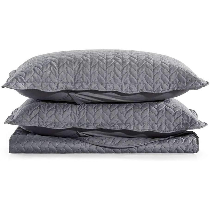 Торба для ковдри з декоративним стеганим покриттям MOONLIGHT20015, 2 наволочки, сірий колір, для спальні, двоспальне ліжко