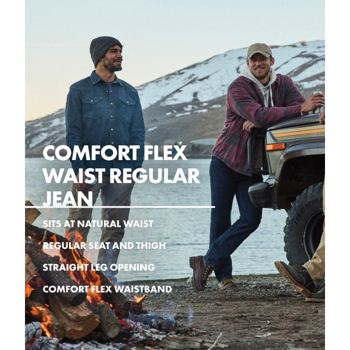 Джинси чоловічі Wrangler Authentics Regular Fit Blue Ocean 36W/32L блакитні еластичні