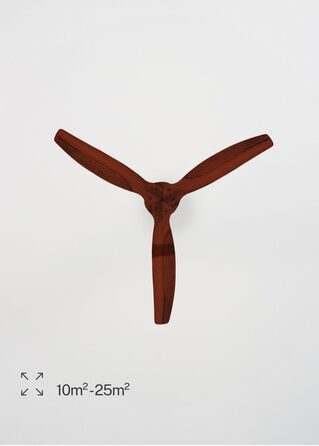 Вентилятор стельовий WINDSTYLANCE з дерева, з підсвіткою, Нікель, Wi-Fi, пульт, 40W, тихий, Ø132 см, 6 швидкостей, таймер, DC-двигун, літньо-зимовий режим, дерев'яні лопаті, без освітлення + вимикач