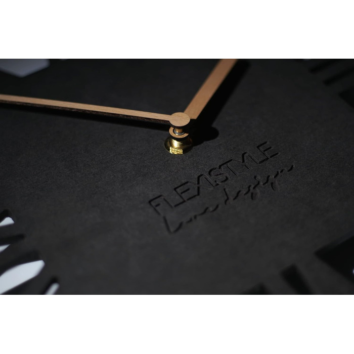 FLEXISTYLE Wall Clock No Ticking Sound Modern LOFT Piccolo Square 30cm Living Room Bathroom (Black), z219n
