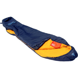 Спальний мішок TAMBU Mumienschlafsack 80x210см - компактний, для літа, осені та зими. Теплий, для кемпінгу, подорожей, фестивалів. Без PFC, синій.