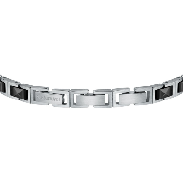 Браслет чоловічий Maserati Jewels JM420ATI06, сталь, кераміка, PVD покриття, 22 см, чорний