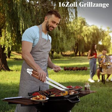 Grilliance 26-Piece Stainless Steel Grill Accessory Set - High-Quality BBQ Grill Utensil Case - Perfect Grill Tool Set for Men - Gift with Portable Storage Case and Meat Thermometer - Brown