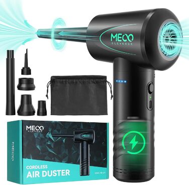 Електричний пилодув MECO ELEVERDE: бездротовий, 100000 об/хв, 7kPa, USB-C зарядка для чищення ноутбука, офісних пристроїв та диванів