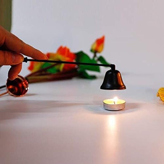 NEOYARDE Candle Snuffer, Stainless Steel Wick, Flame Extinguisher, Candle Accessories, Gift Pack for Candle Lovers, Black