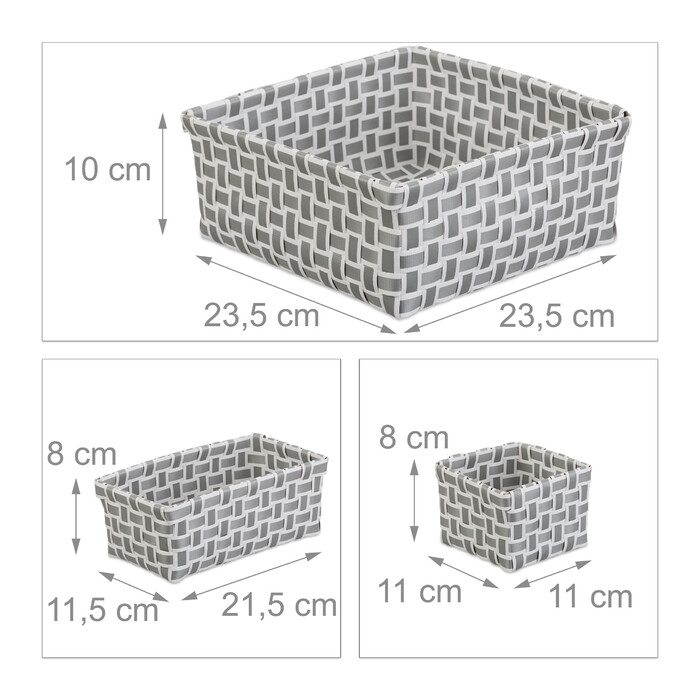 Relaxdays Woven Storage Baskets, Set of 4
