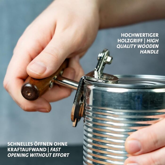 Професійна відкривачка для консервів Westmark Profidosenöffner для великих банок, сталь, дерево, титан, для HoReCa