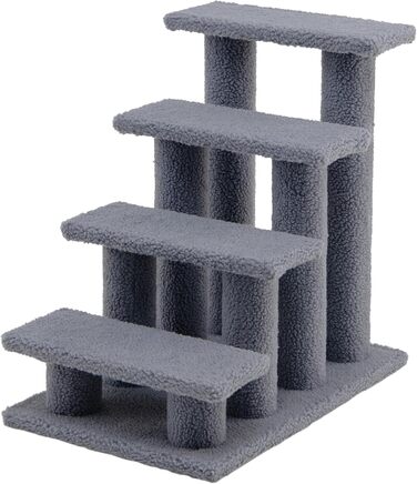 Сходи для котів SOARS, 4 сходинки, для тварин до 25 кг, сходи для собак, комплекс для котів, 61 x 41 x 60 см (Сірий)