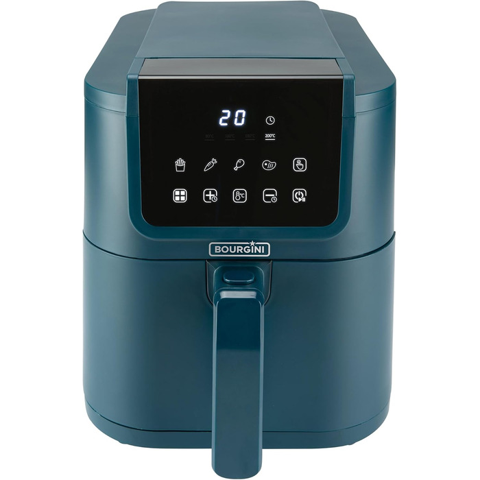 Фритюрниця повітряна BOURGINI з керамічним покриттям, 5 літрів, блакитна, 1500 Вт