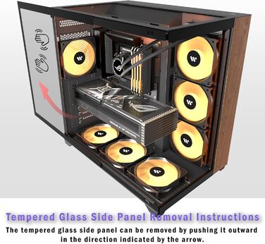 Корпус для ПК ANSAITE P7: Mid-Tower з 6 PWM ARGB-вентиляторами, скляна панель 270°, Type-C, чорний