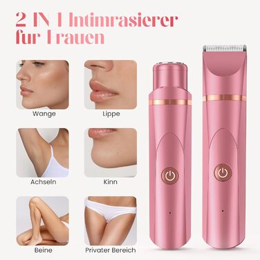 Електричний жіночий епілятор для тіла та обличчя, для інтимної зони, мокрий/сухий, з USB-зарядкою, рожевий