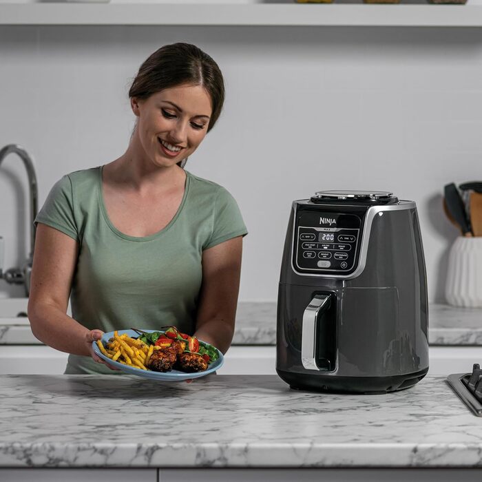Фритюрниця повітряна Ninja Air Fryer MAX 5.2L, сіра та чорна, AF160EU, 6-в-1