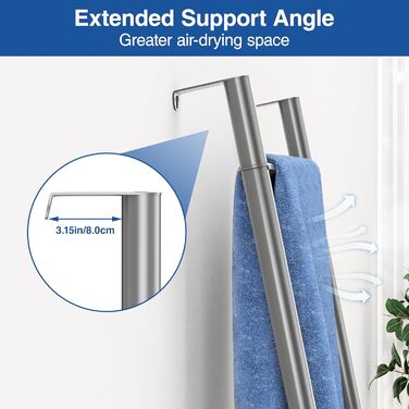 Підвісна стійка для рушників з металу, біла – 4 яруси, для ванної, кухні, вітальні