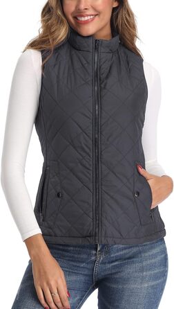 Жіноча легка куртка Longking з блискавкою, вологовідштовхуюча, для активного відпочинку (S, темно-сірий)