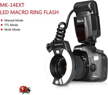 Кольцевий світловий прилад Meike MK-14EXT-C для Canon EOS DSLR з LED AF Assist лампою