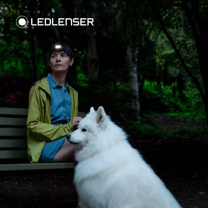 Налобний ліхтар Ledlenser HF4R Core, 500 люмен, LED, акумуляторний, водонепроникний IP68, з червоним світлом для туризму та кемпінгу